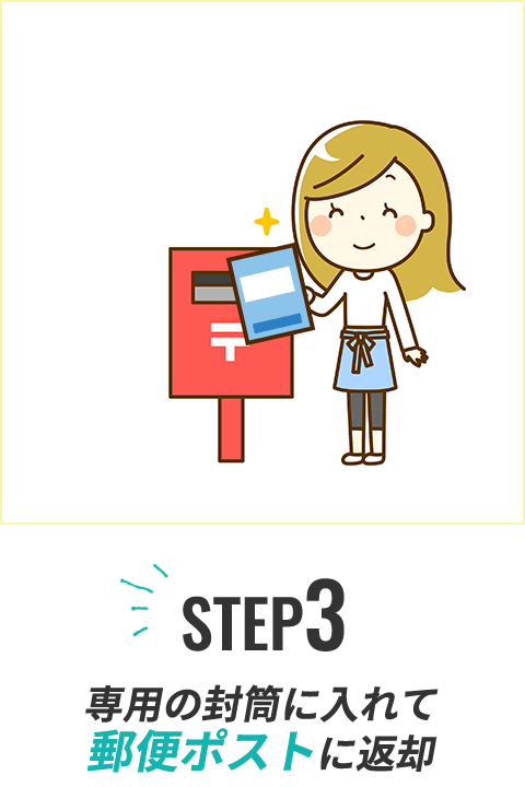 STEP3 専用の封筒に入れて郵便ポストに返却